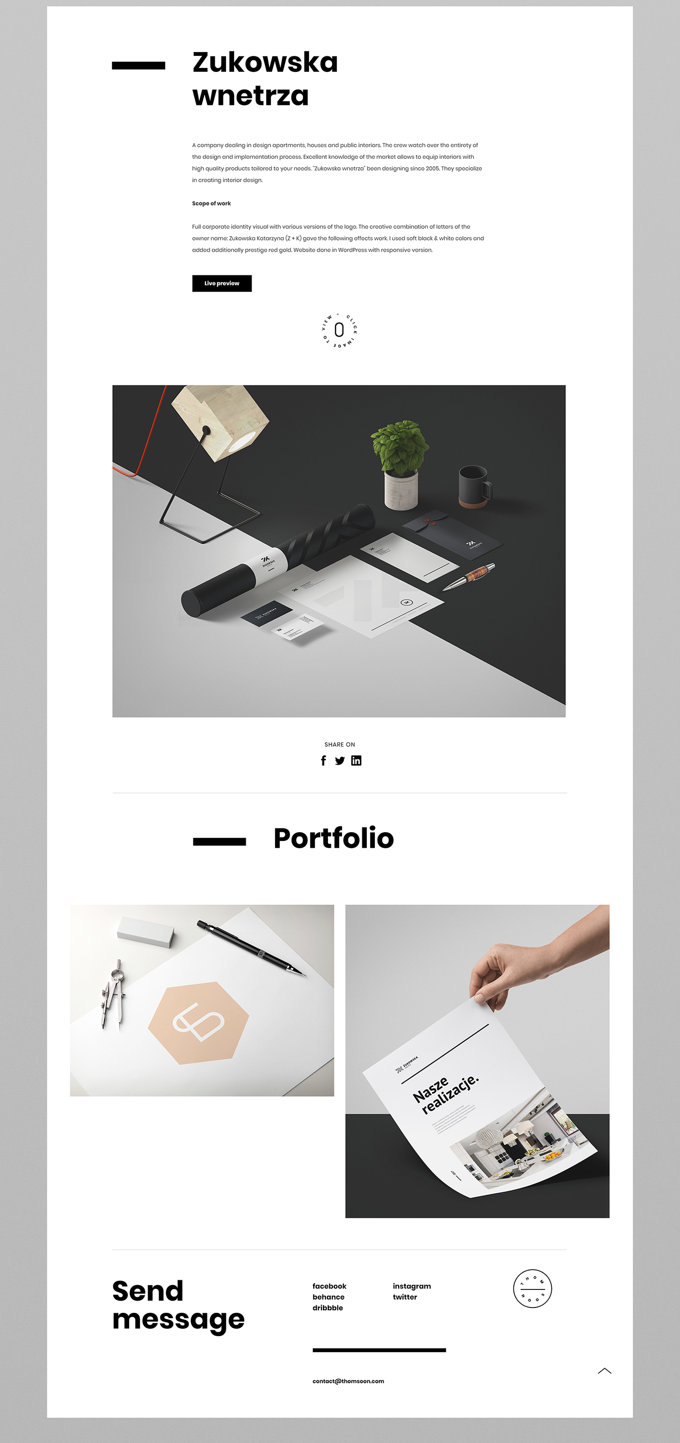 clean modern Website branding  black White minimalist brand Unique