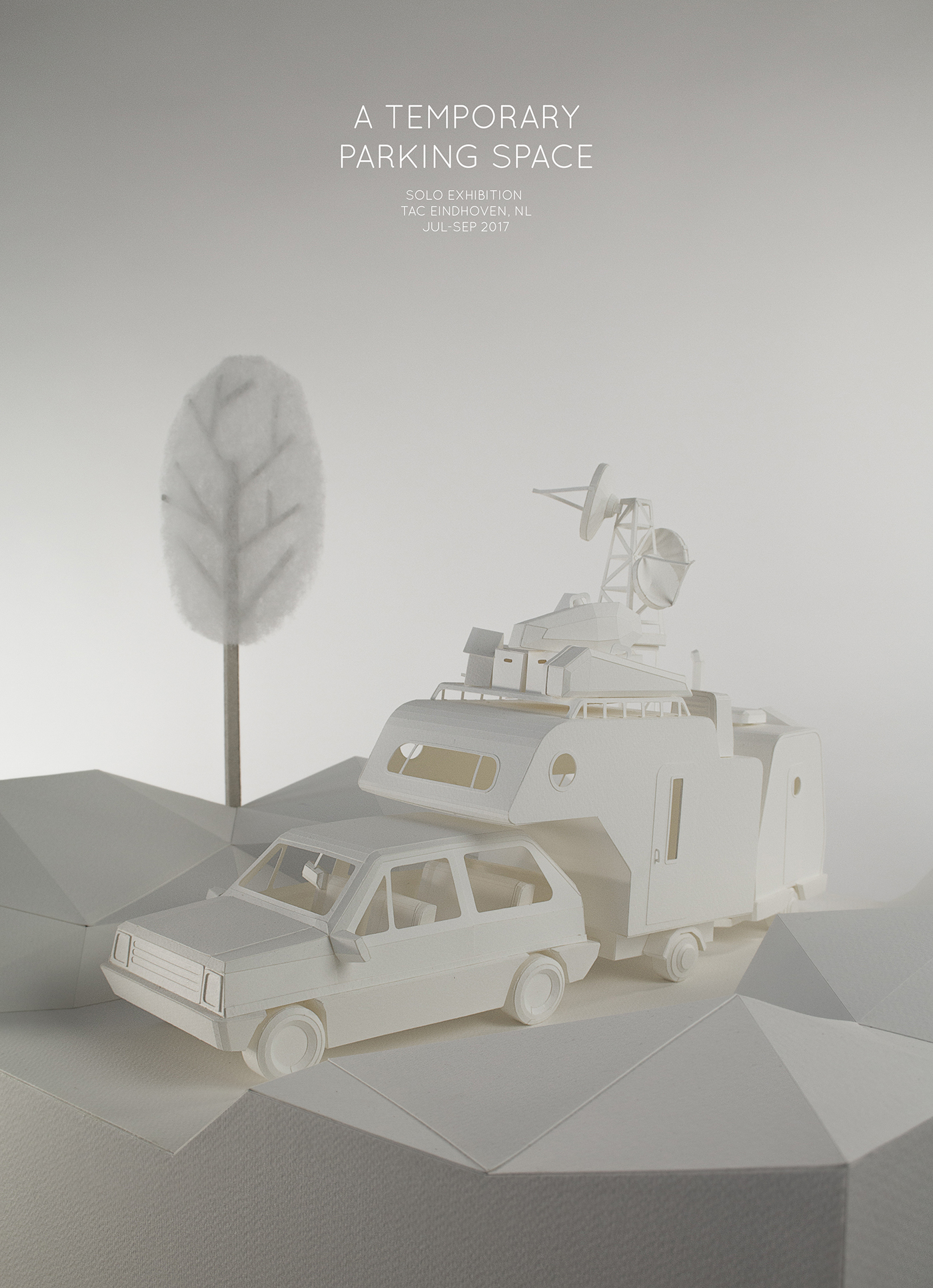 paper craft mobile home model camper house Miniature caravan ILLUSTRATION  sculpture