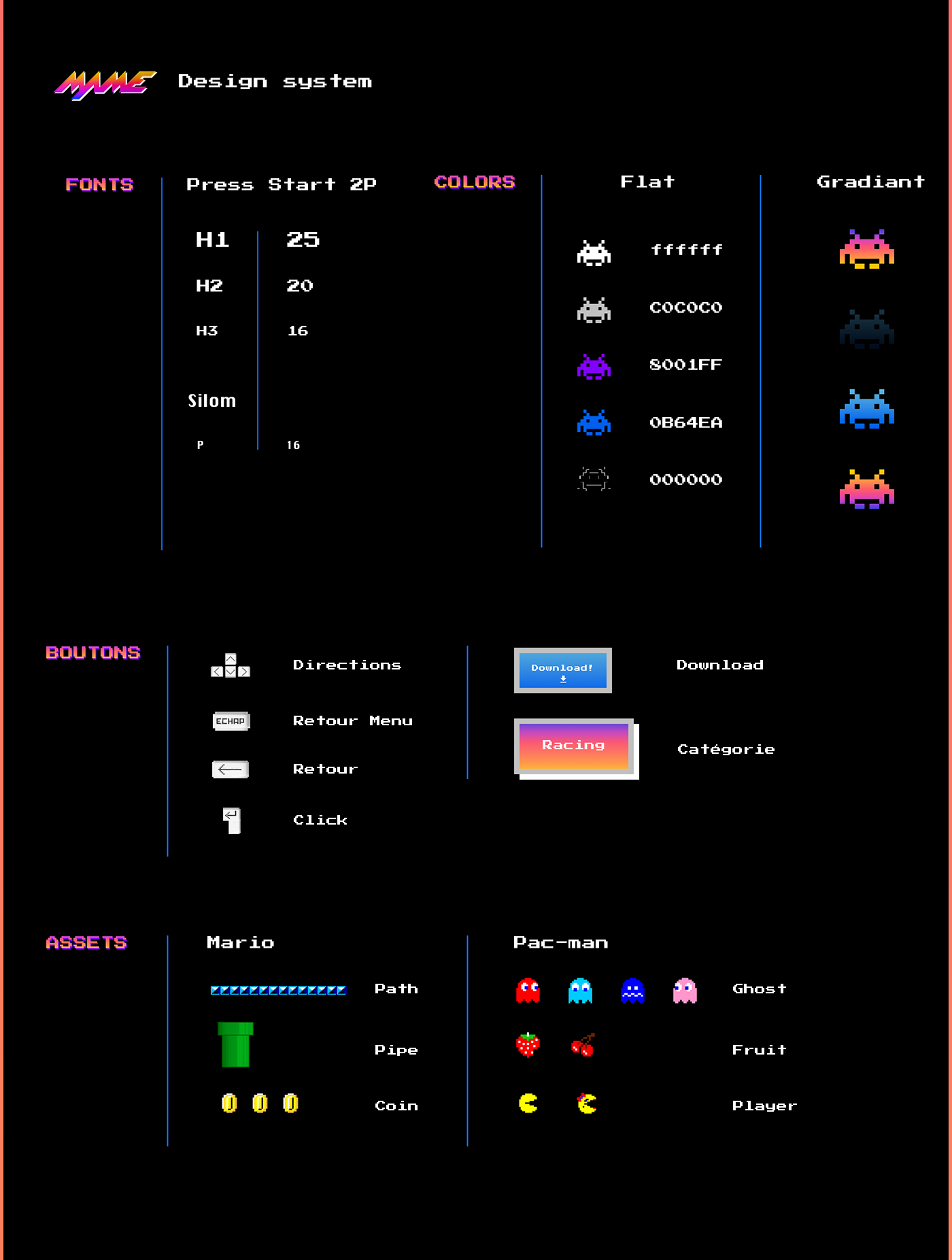 arcade design Games product design  Retro retrowave UI ux ux/ui Web Design 