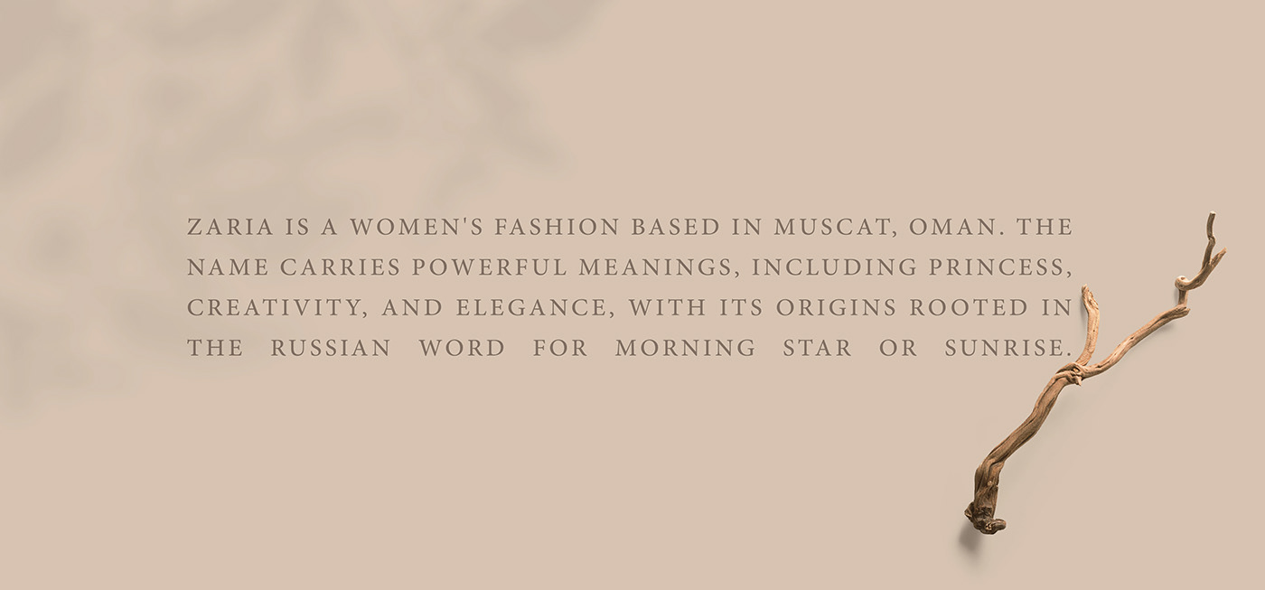Zaria Fashion  logo Oman Muscat arabic typography   Logotype minimalist
