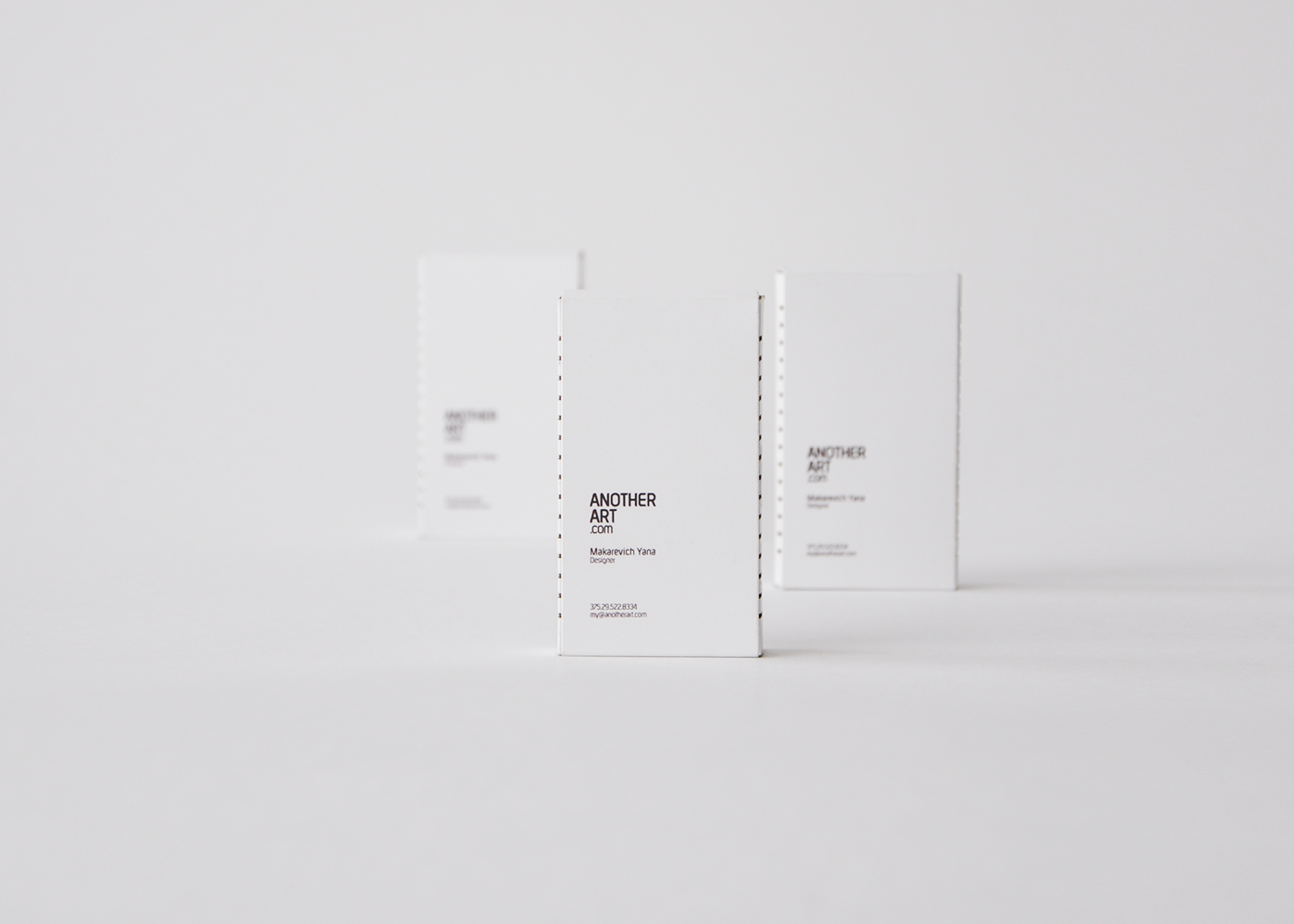 art identity logo package concept hand transparent White Business Cards sculpture