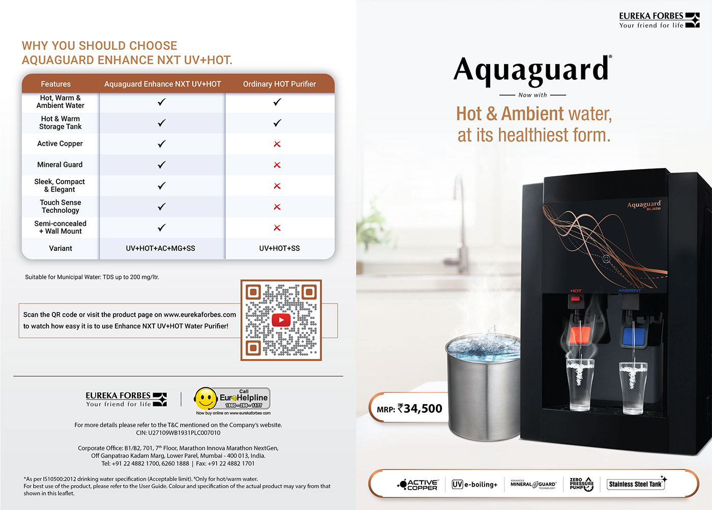 aquaguard ro service aquaguard service leaflet print print design  purifier water purifier