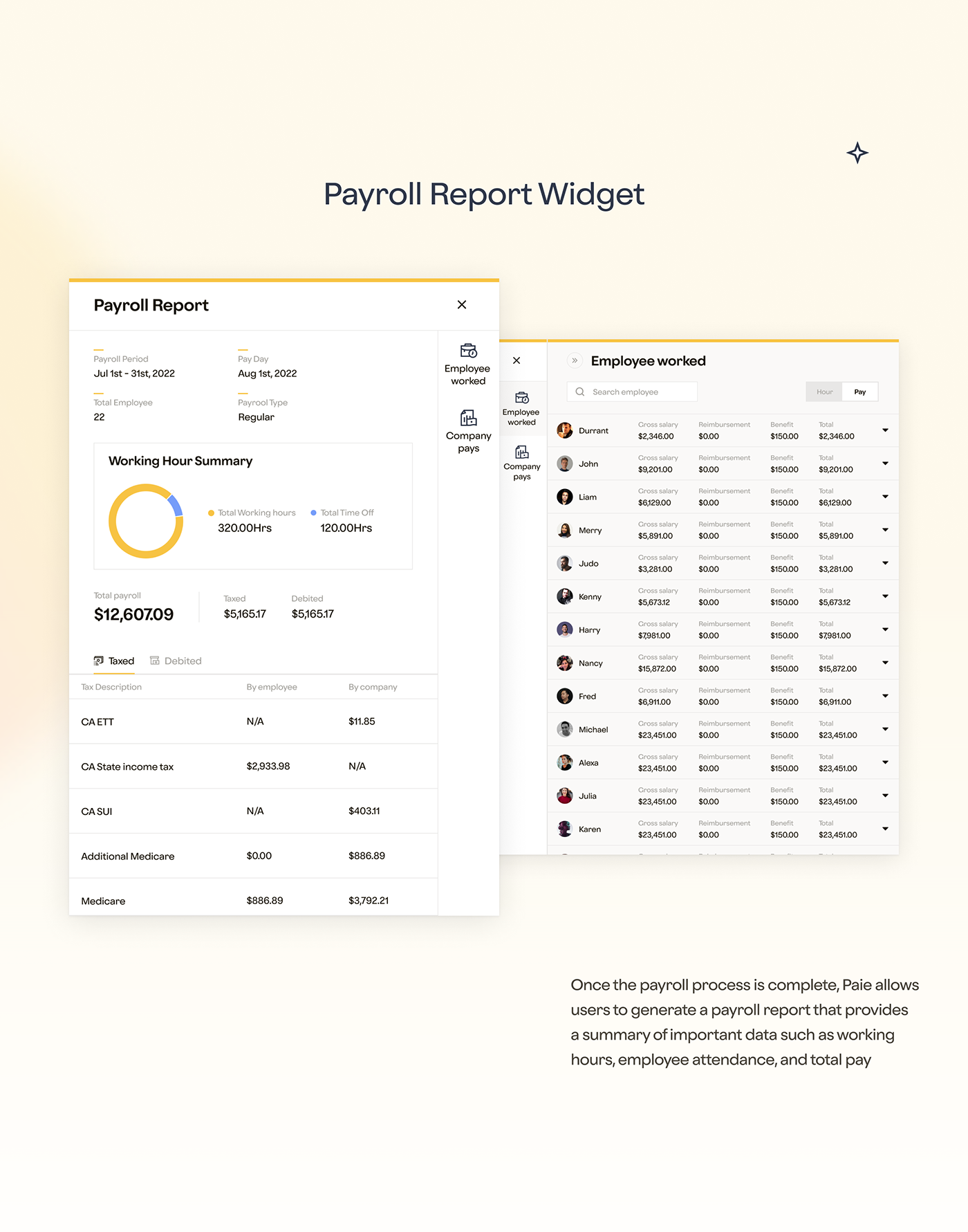 app dashboard finance management payroll SAAS software system UI/UX Web