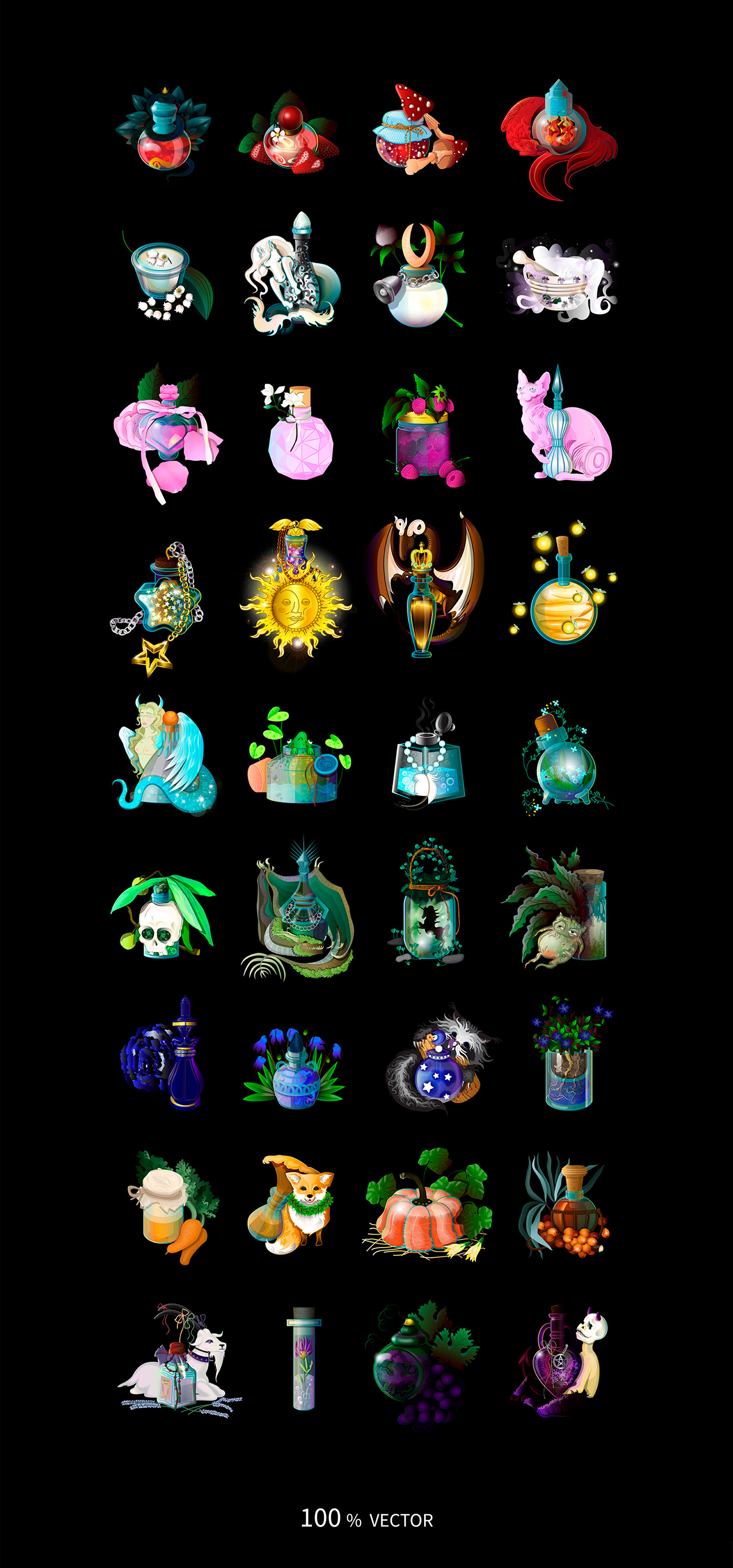 Draft Game Art game design  Gaming Magic   potion Potions Зелья игровая графика Игровой дизайн
