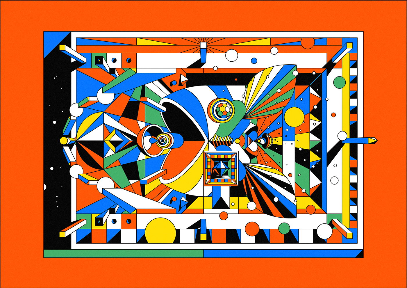 2D 3D surrealism psychodelic art colours primary geometry geometric DMT