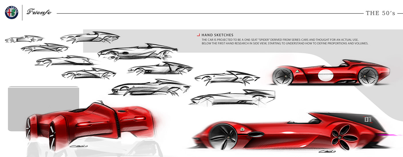 alfa romeo Trionfo concept car design race car goodwood le mans sketch 3D model