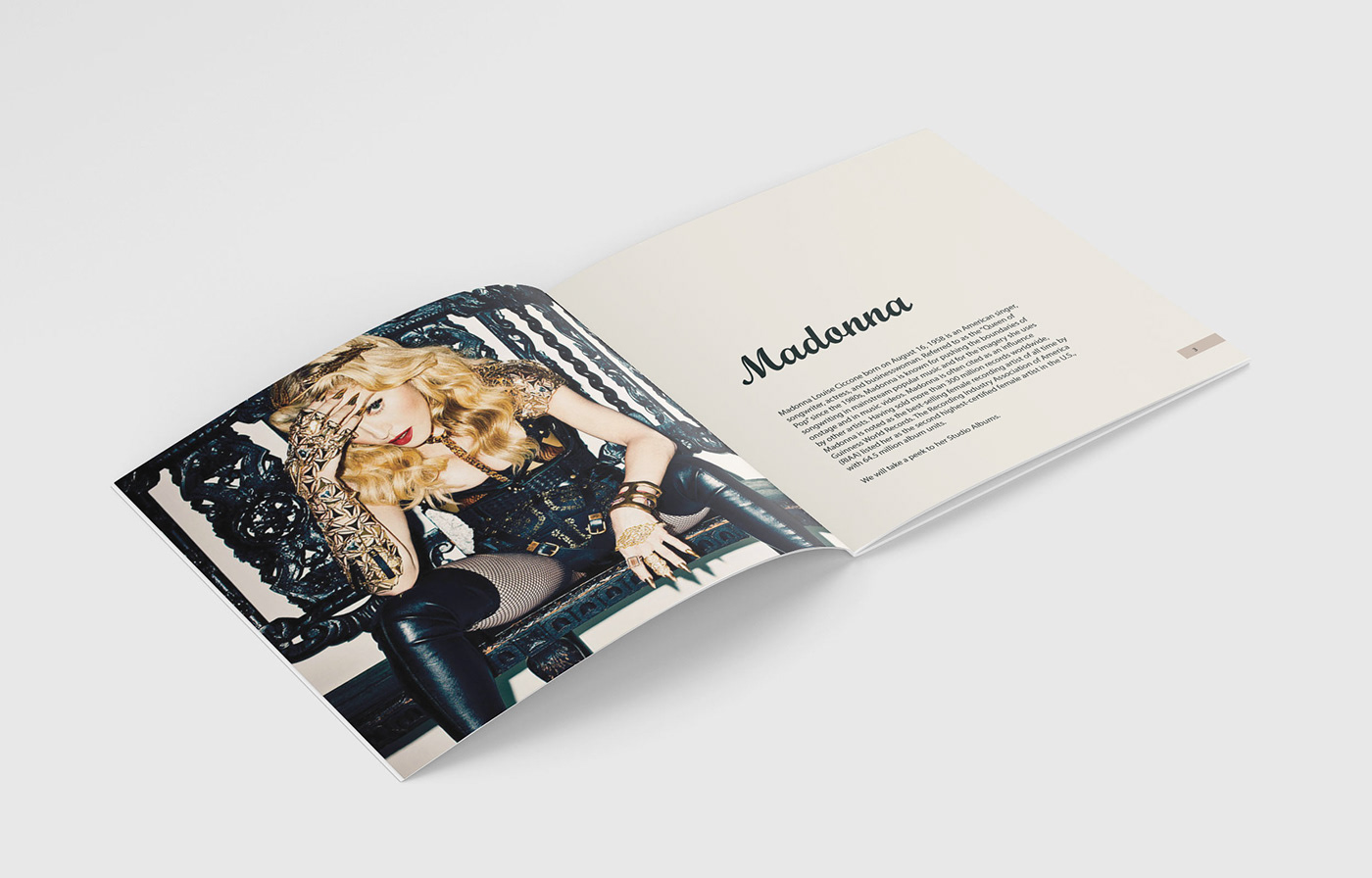 COFFEE TABLE BOOK madonna publication InDesign photoshop graphic design  square book visuals book