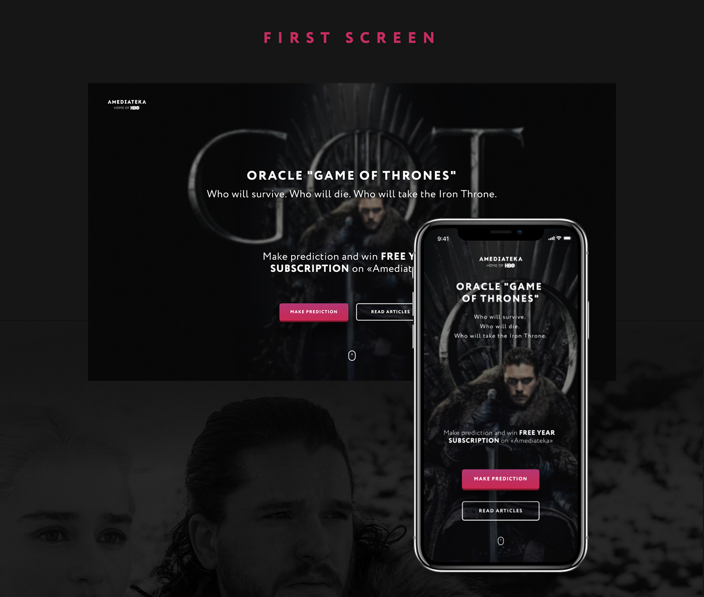 Game of Thrones got landing design UI promo HTML Website Webdesign hbo