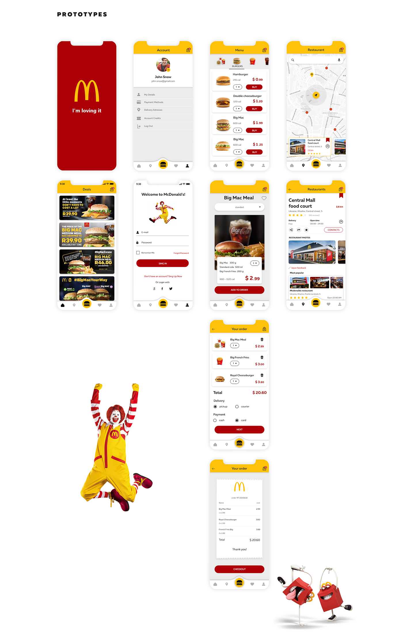 #Design application Interface brand McDonalds UI/UX mobile animation  creative delivery