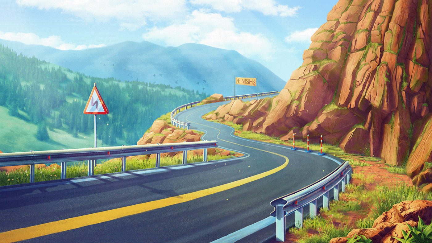 Risky road trip, casual mobile game art services