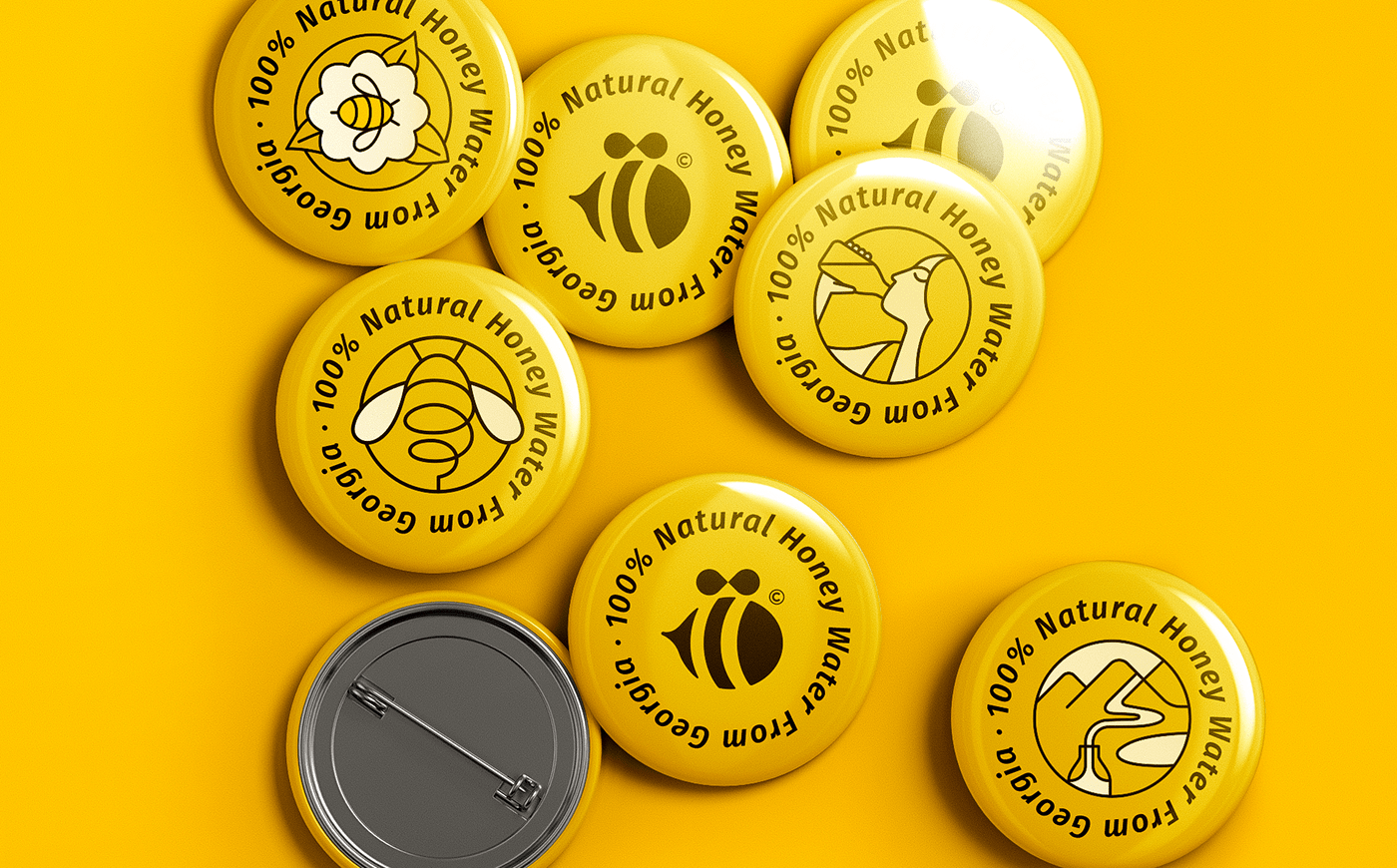 bee bottle design brand identity branding  drink healthy honey icons Packaging water
