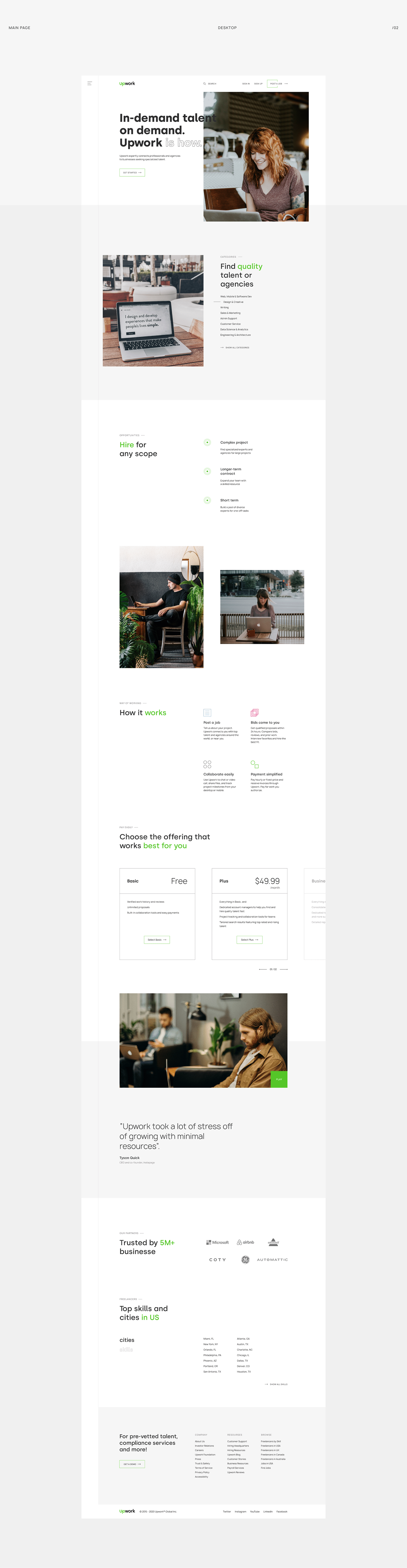 Freelance Exchange infographics Minimalism minimalism design redesign Trends 2020 Upwork ux/ui Webdesign Website