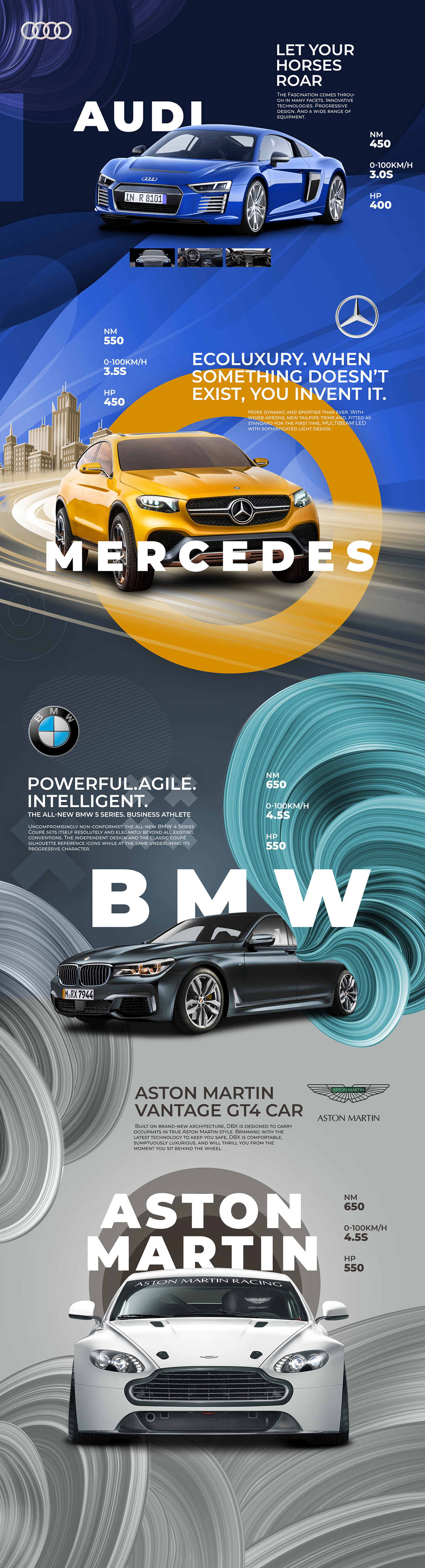 advertisement Audi automobile BMW brand branding  car Cars mercedes portfolio