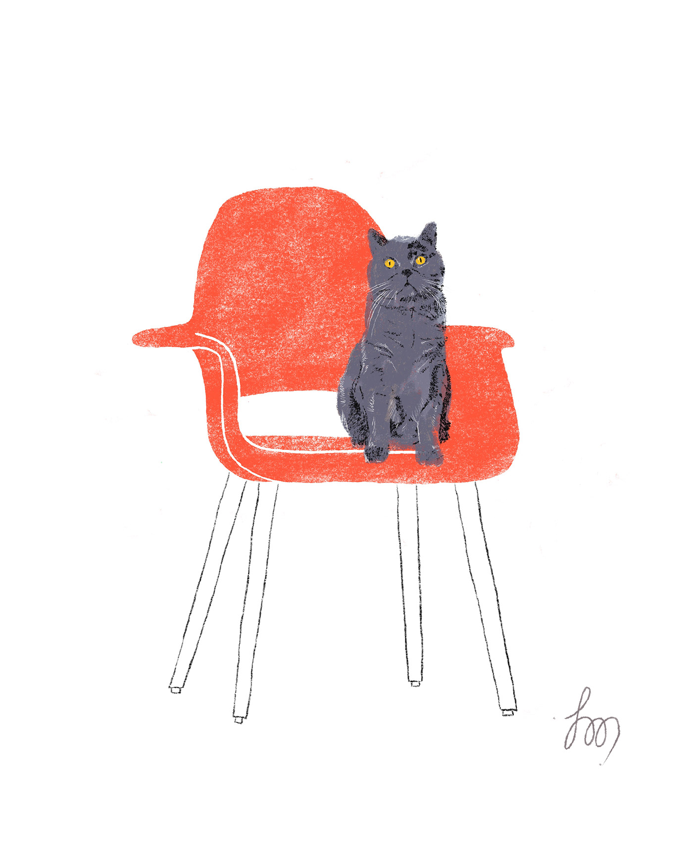 cats designer chairs ILLUSTRATION 