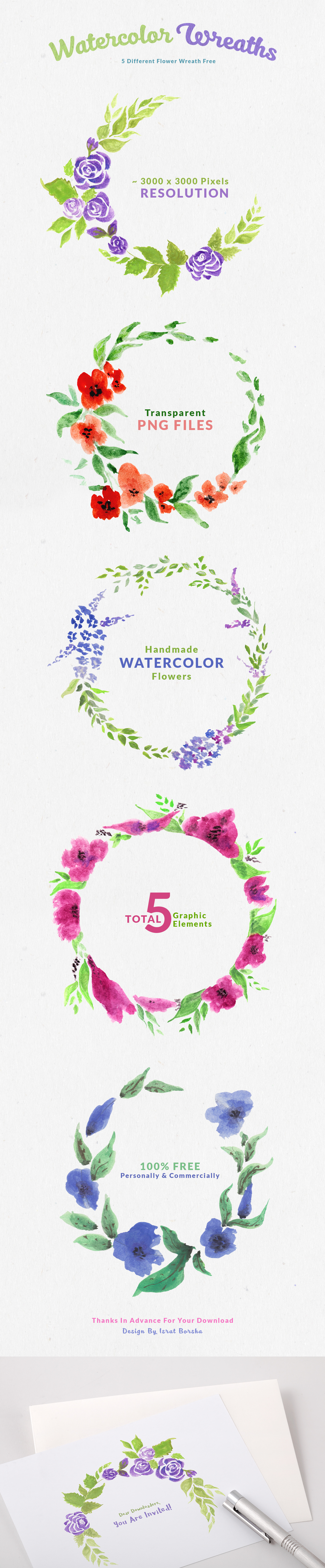 watercolor painting   freebie Pack flower wreath flower wreath FLOWER PAINTING graphic elements Transparent png