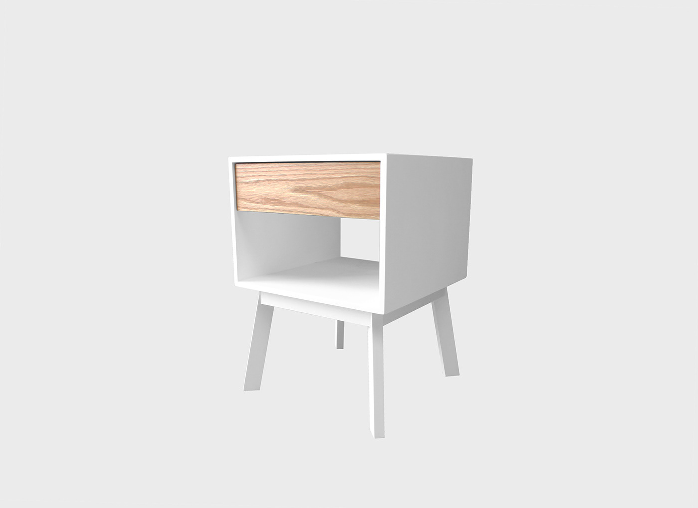 Nightstand oak furniture White simple wood