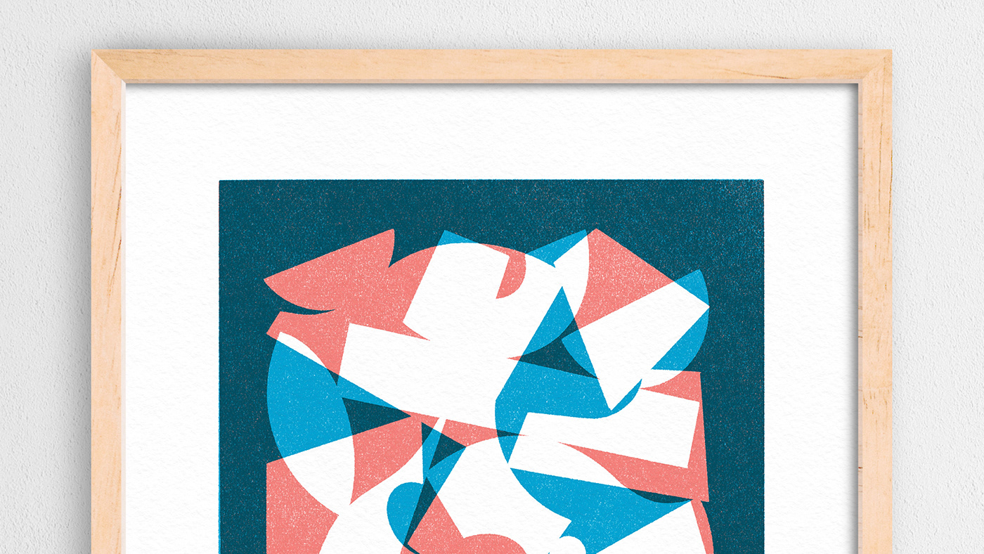 abstract Digigraphie geometric giclee print graphic shapes minimal overprint print shapes