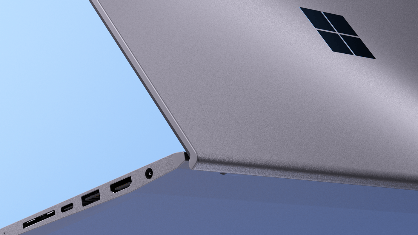 Microsoft windows cinema 4d octane motion animation  3D notebook surface design Laptop