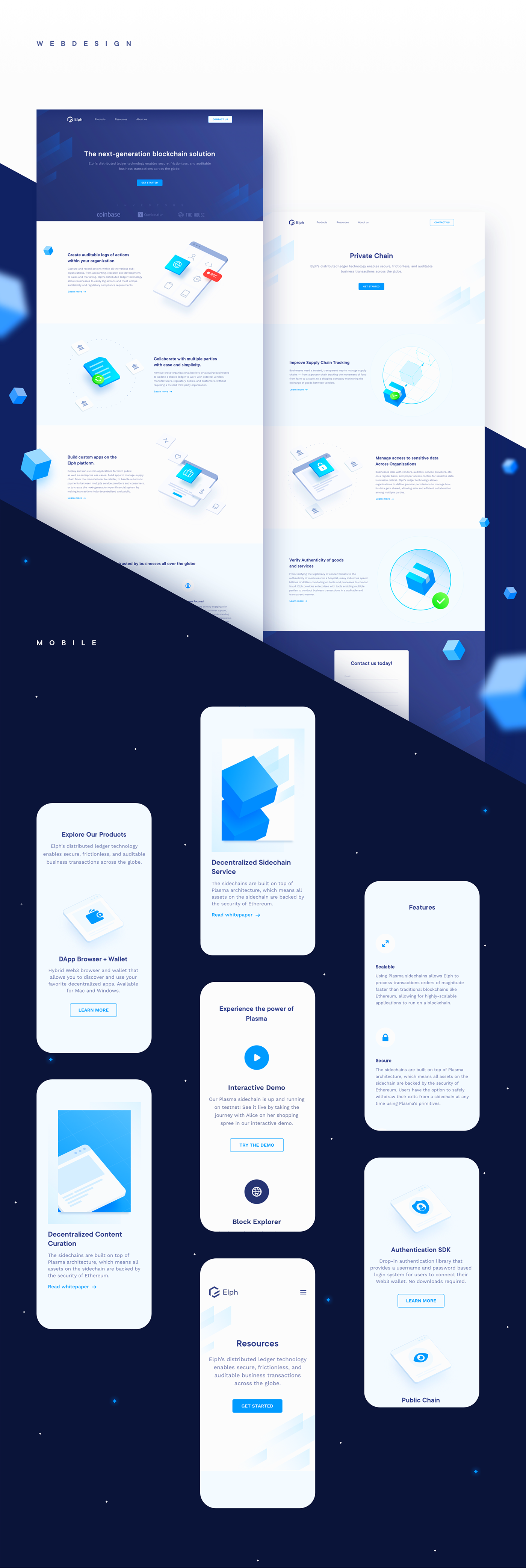 marketing website landing page Web Design Website blockchain logo brand identity styleguide ILLUSTRATION