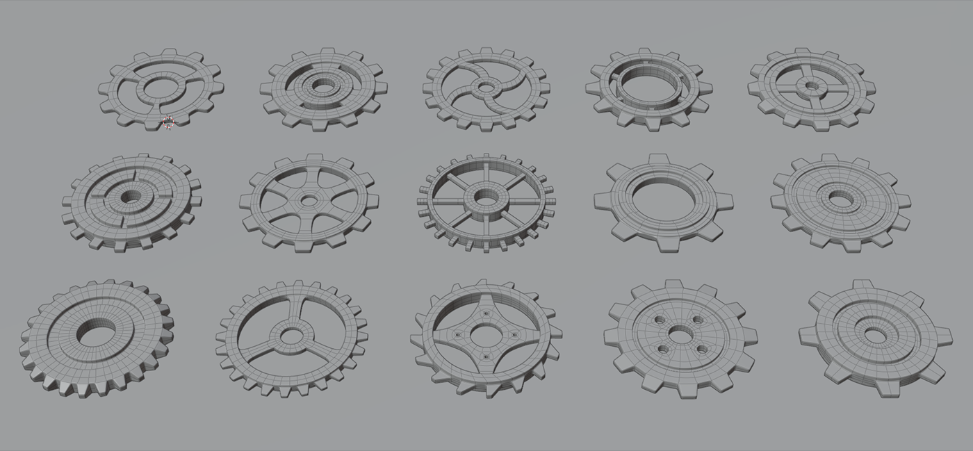 blender 3D gears machine EEVEE render clockwork