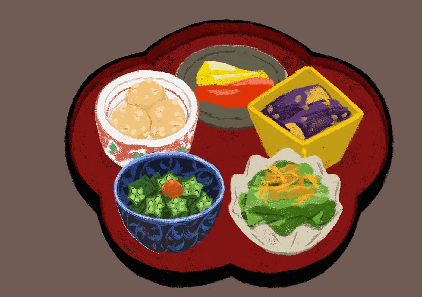 ILLUSTRATION  Food  japanese cusine plate utensil tableware colorful delicious japan