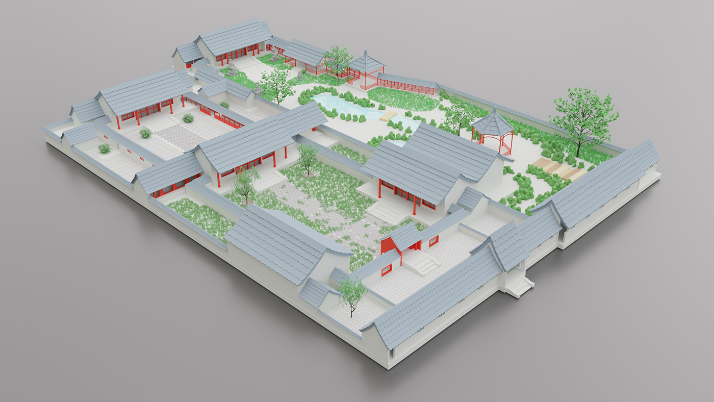 3D 3d art blender china city enviroment interactive Isometric modeling module