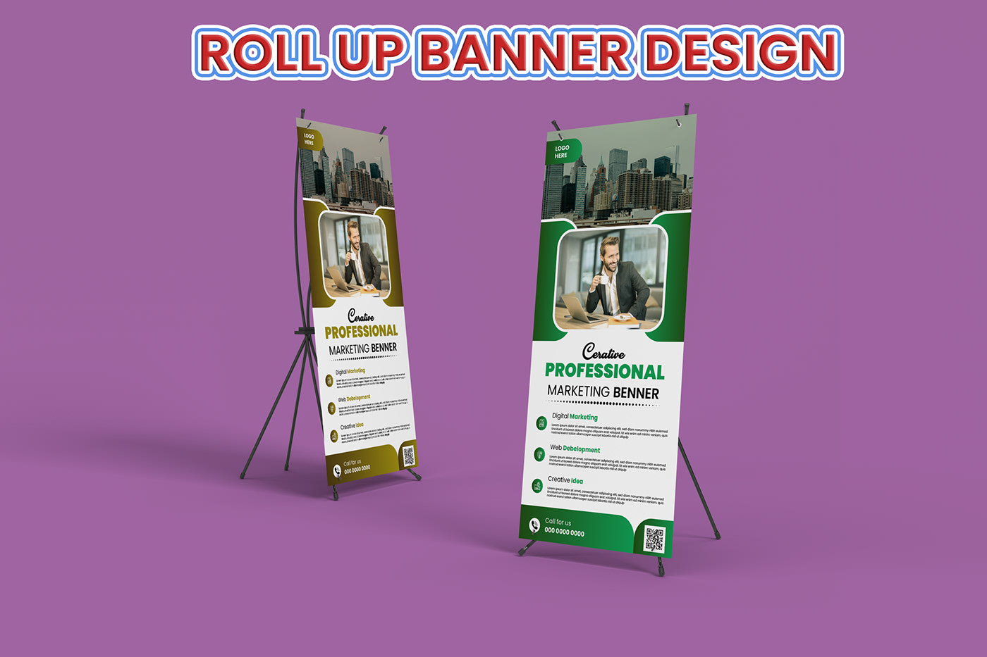 roll up banner flyer Social media post Advertising  ads pull design banner design poster artistvect