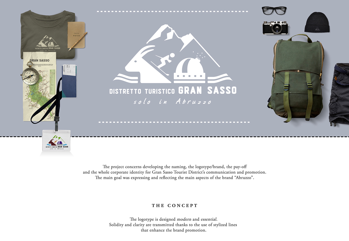Gran Sasso abruzzo Logotype pay-off naming branding  Italy Project Corporate Identity social network