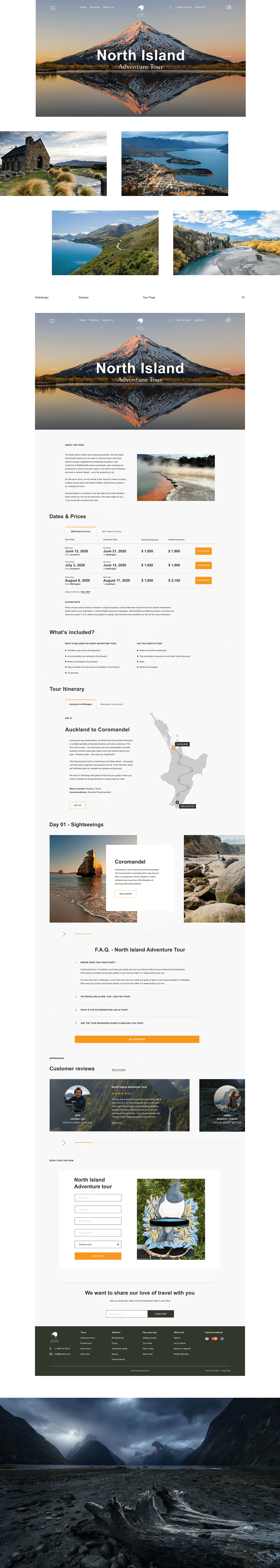 Interface tour Travel ux/ui Webdesign Website