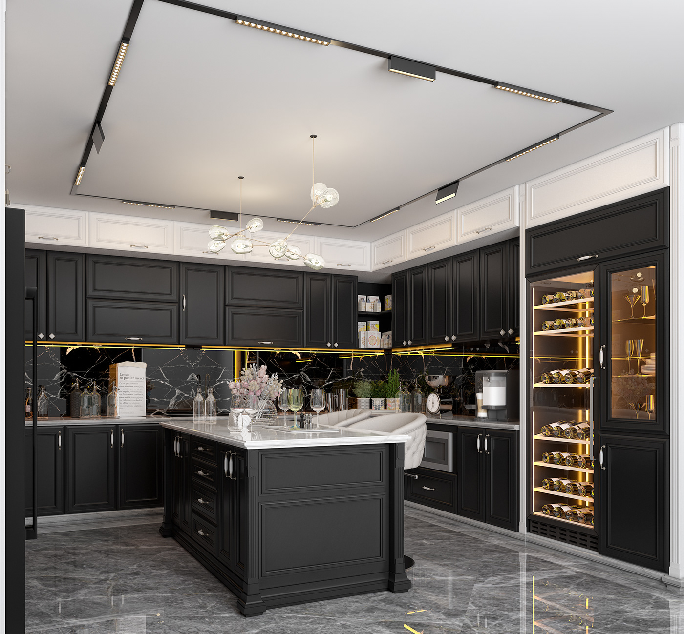 3dsmax architecture dubai interior design  kitchen luxery photogrphy Render V-ray visualization