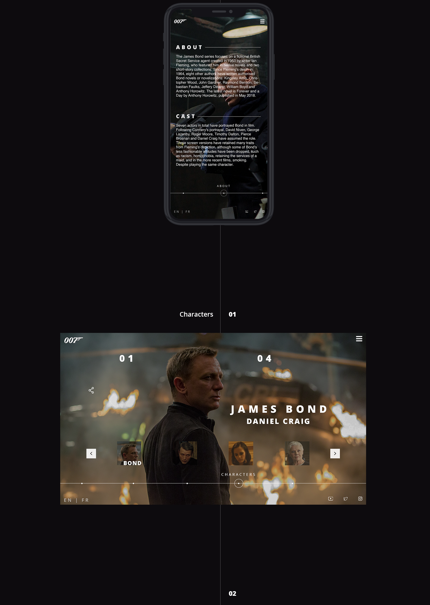 james bond james Film   Cinema graphic design  UI ux movie inspiration interaction