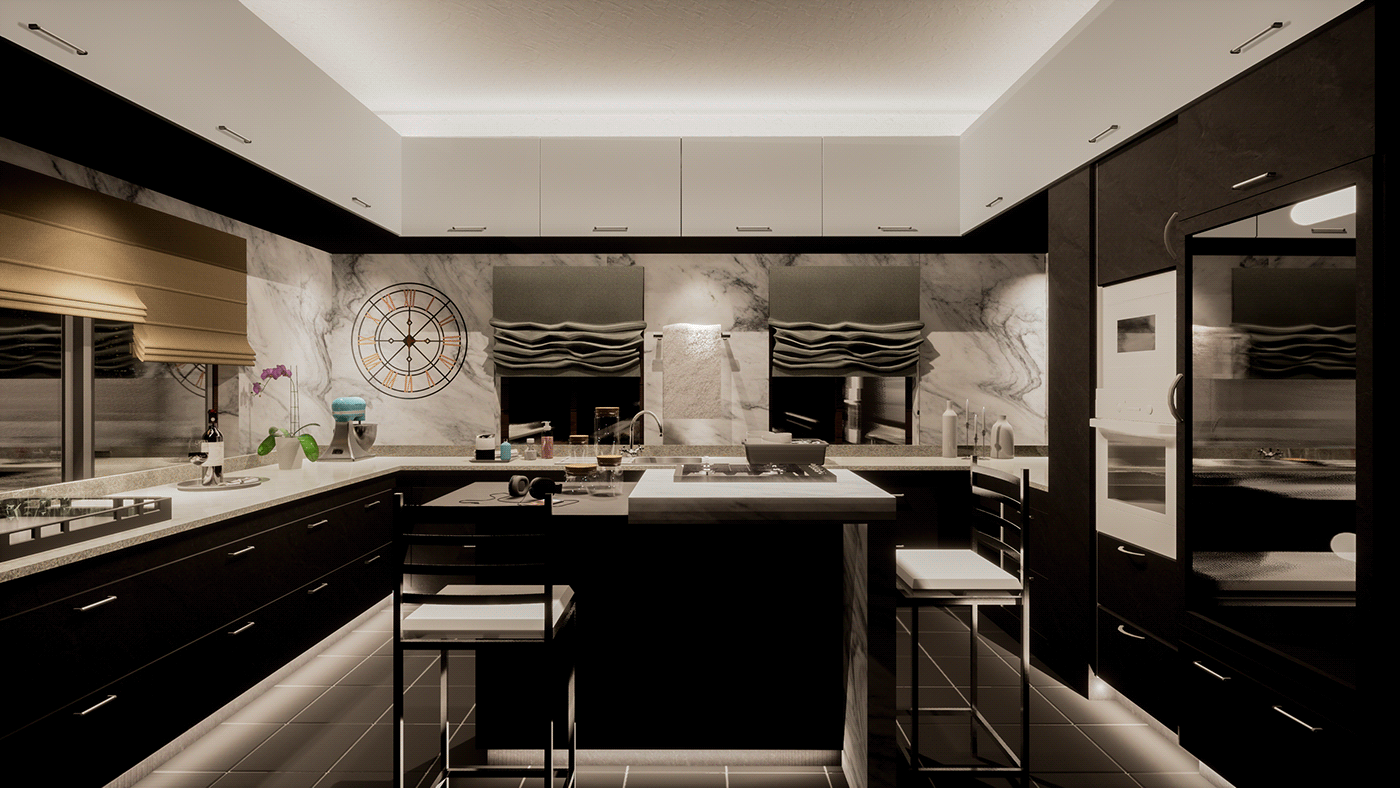 interior design  bedroom design Interior interior renders Renders Render dinning room kitchen kitchen design