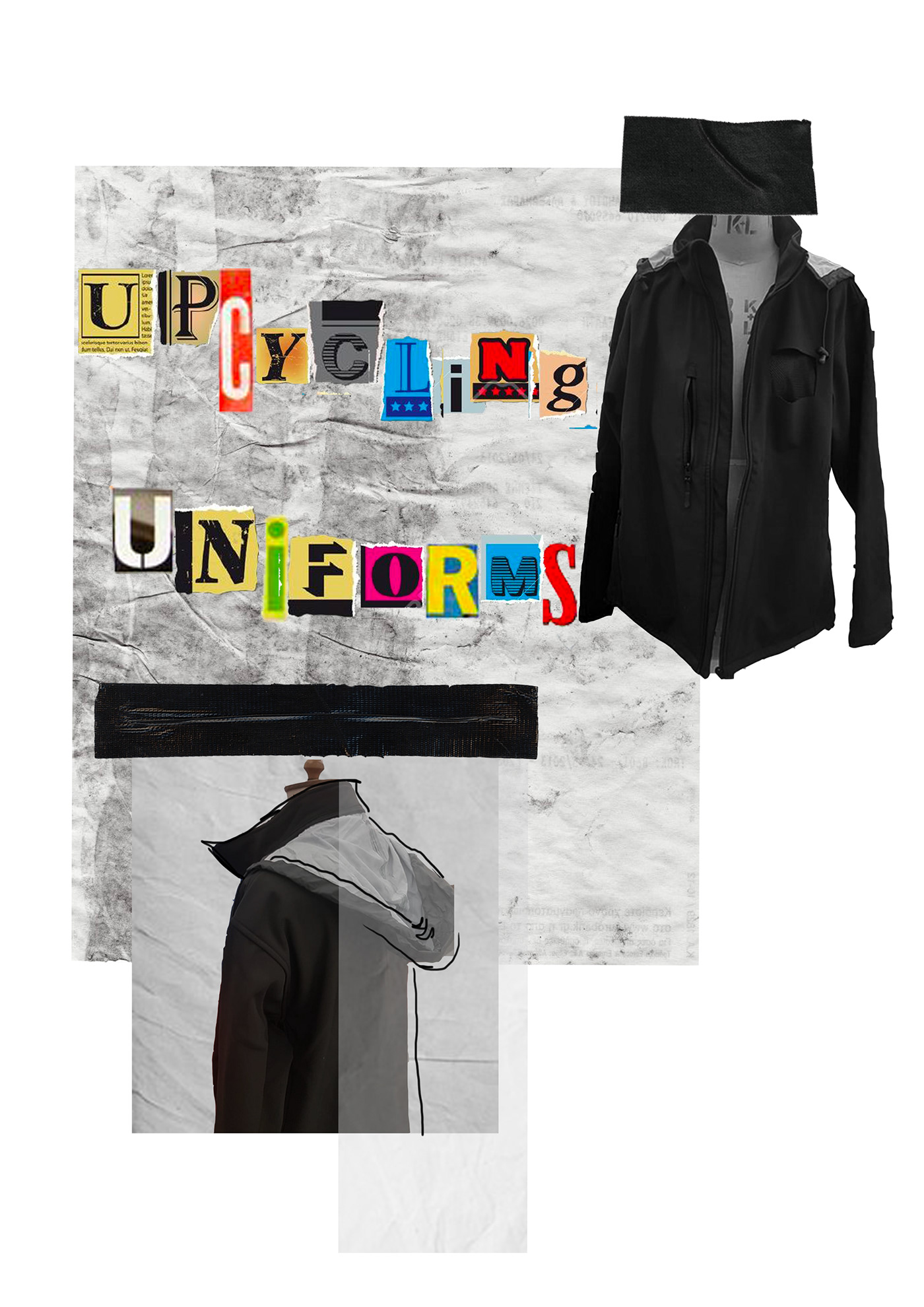 upcycling uniform deconstructing fashion styling Photography  punk dress Fashion  pattern making