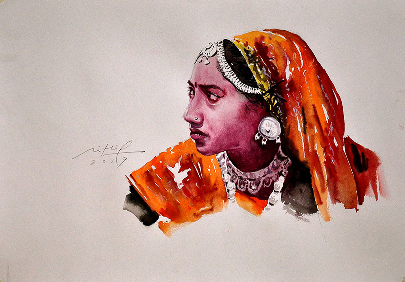 dhoti figure stilllife oilpainting Kitefestival Drawing  pencil ahmedabad gujarat India