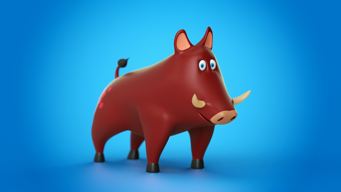 Character pig piggy CGI 3D Character 3D Cute Pig design chracter design