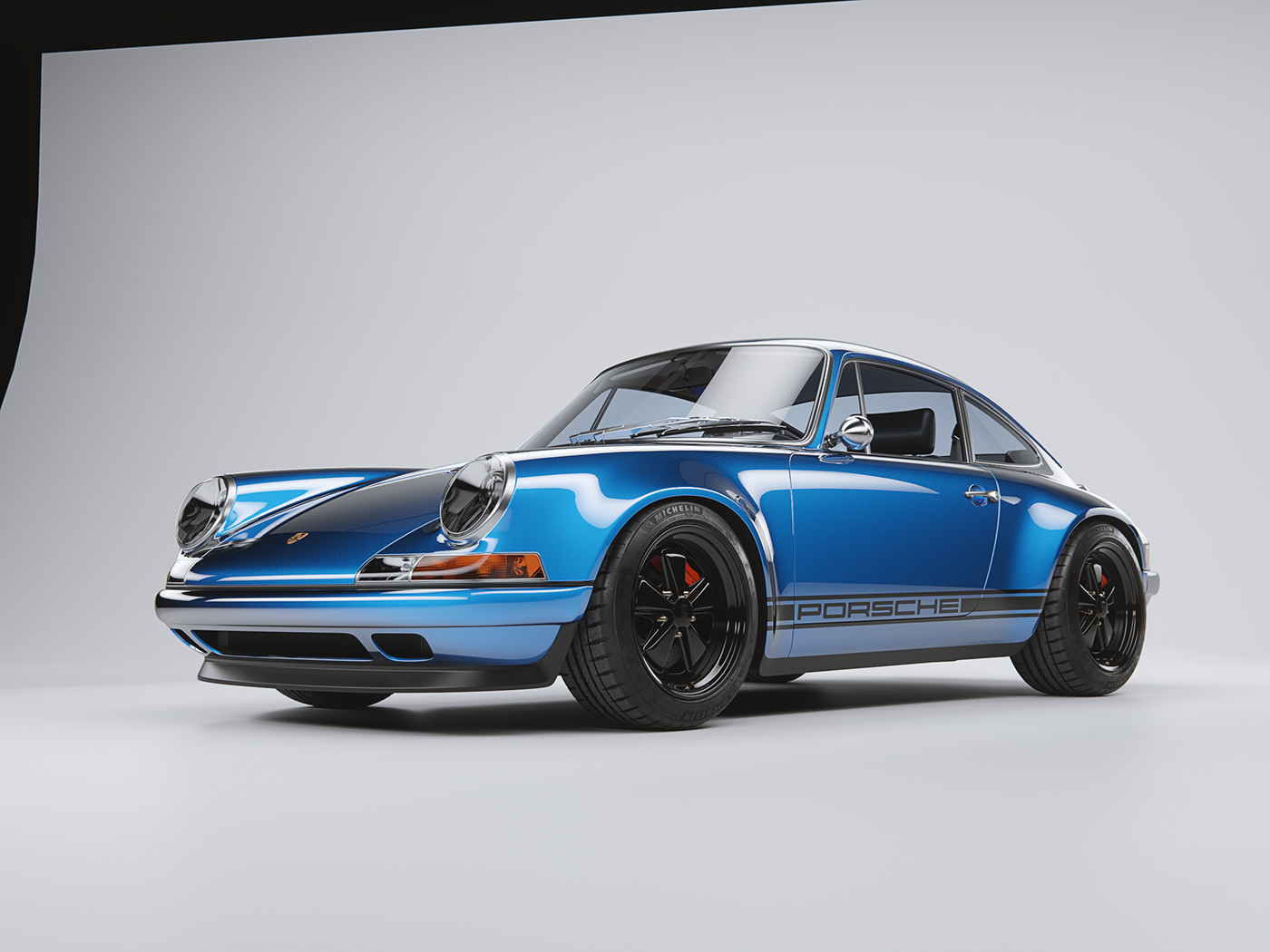 Porsche car modeling automotive   Singer 3D blender corona