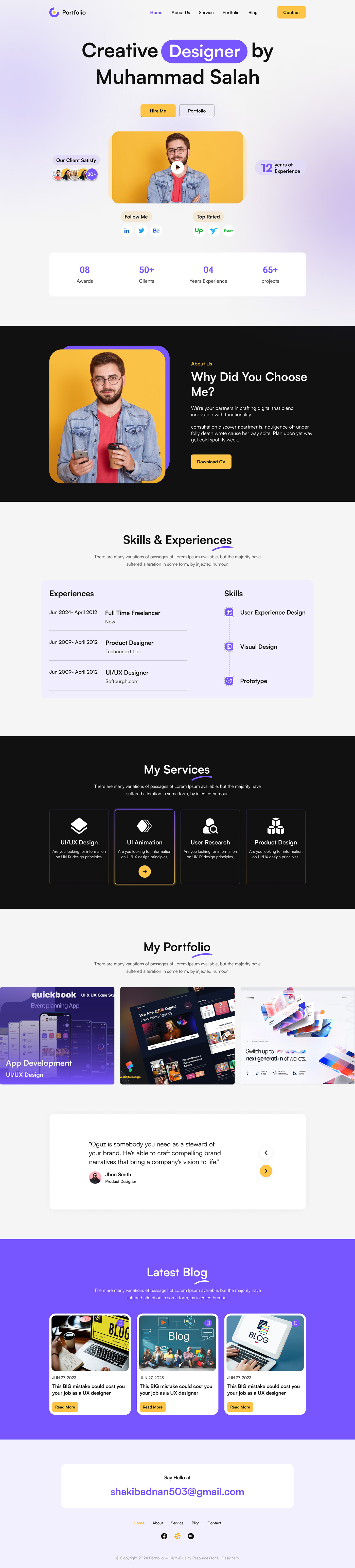 landing page Web Design  Website UI/UX ui design Figma user interface portfolio landing pages #personal portfolio