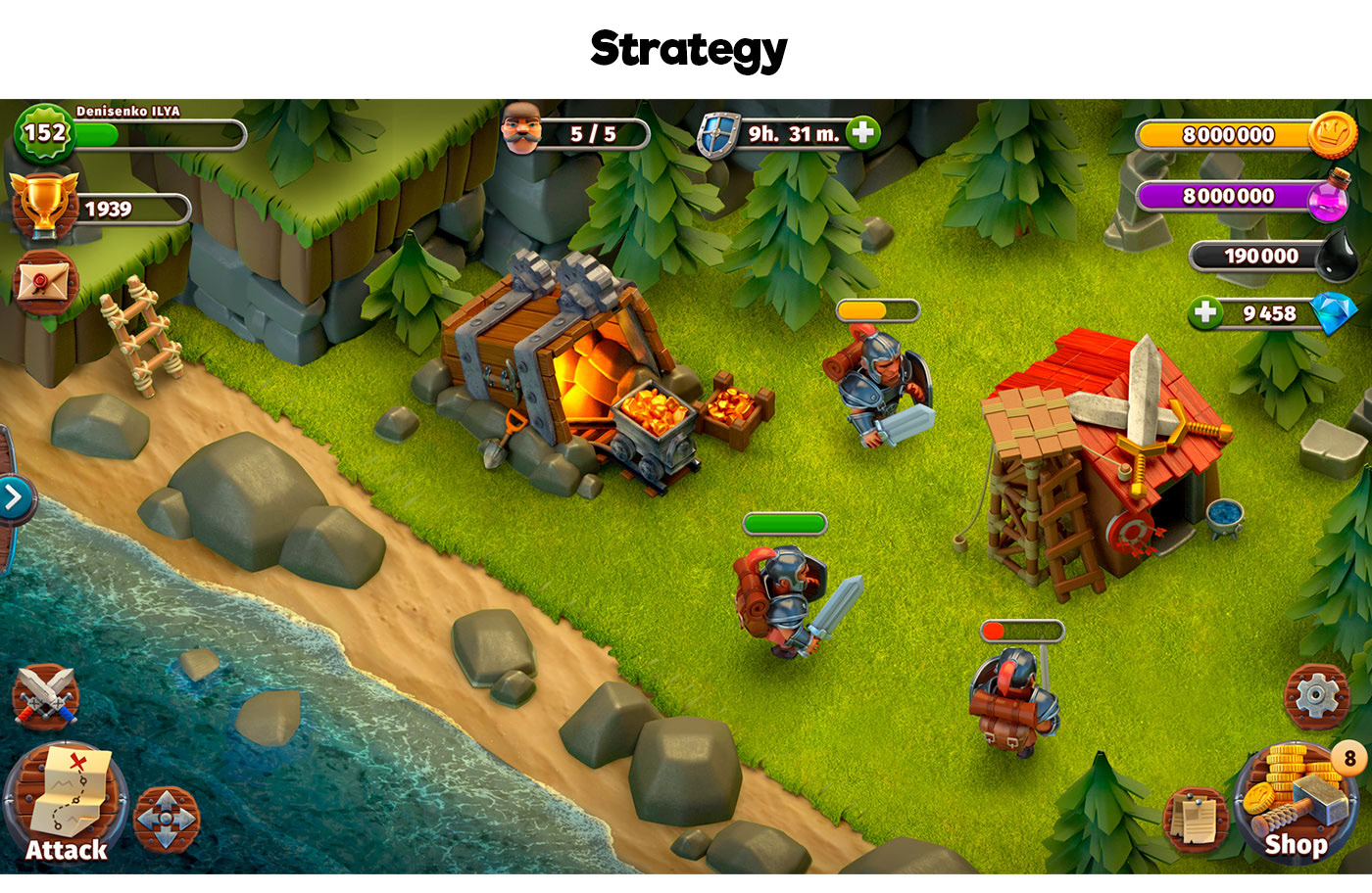 GUI game ui UI user interface royal strategy match3 runner map icons