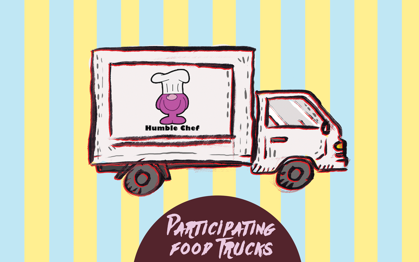 Food  graphic big bite Food Trucks trucks Pop Art ILLUSTRATION  festival