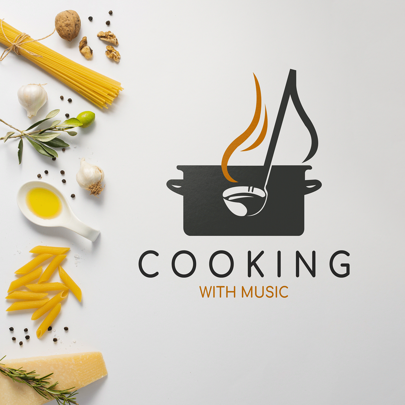 cooking creative design logo music vect plus brand identity branding  Brand Design Logo Design