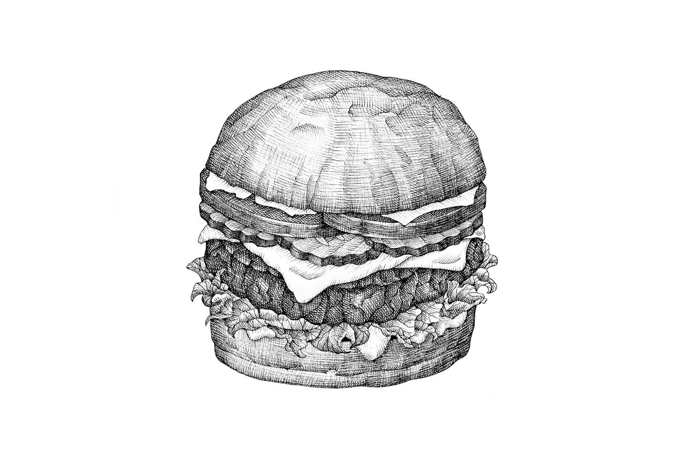 sandwich Tacos vegetables burger Food  food art line food illustration diner restaurant lunch
