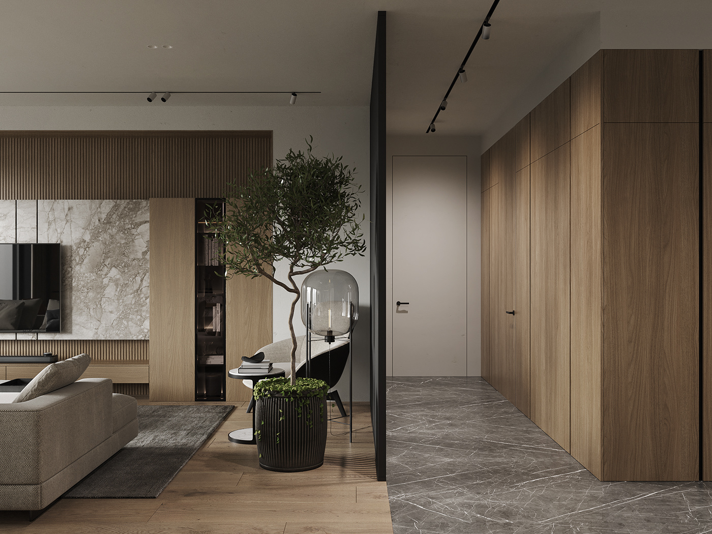 Flos interior design  Minotti poliform дизайн интерьера Дизайн квартиры Интерьер квартиры минимализм в интерьере современный интерьер шпон