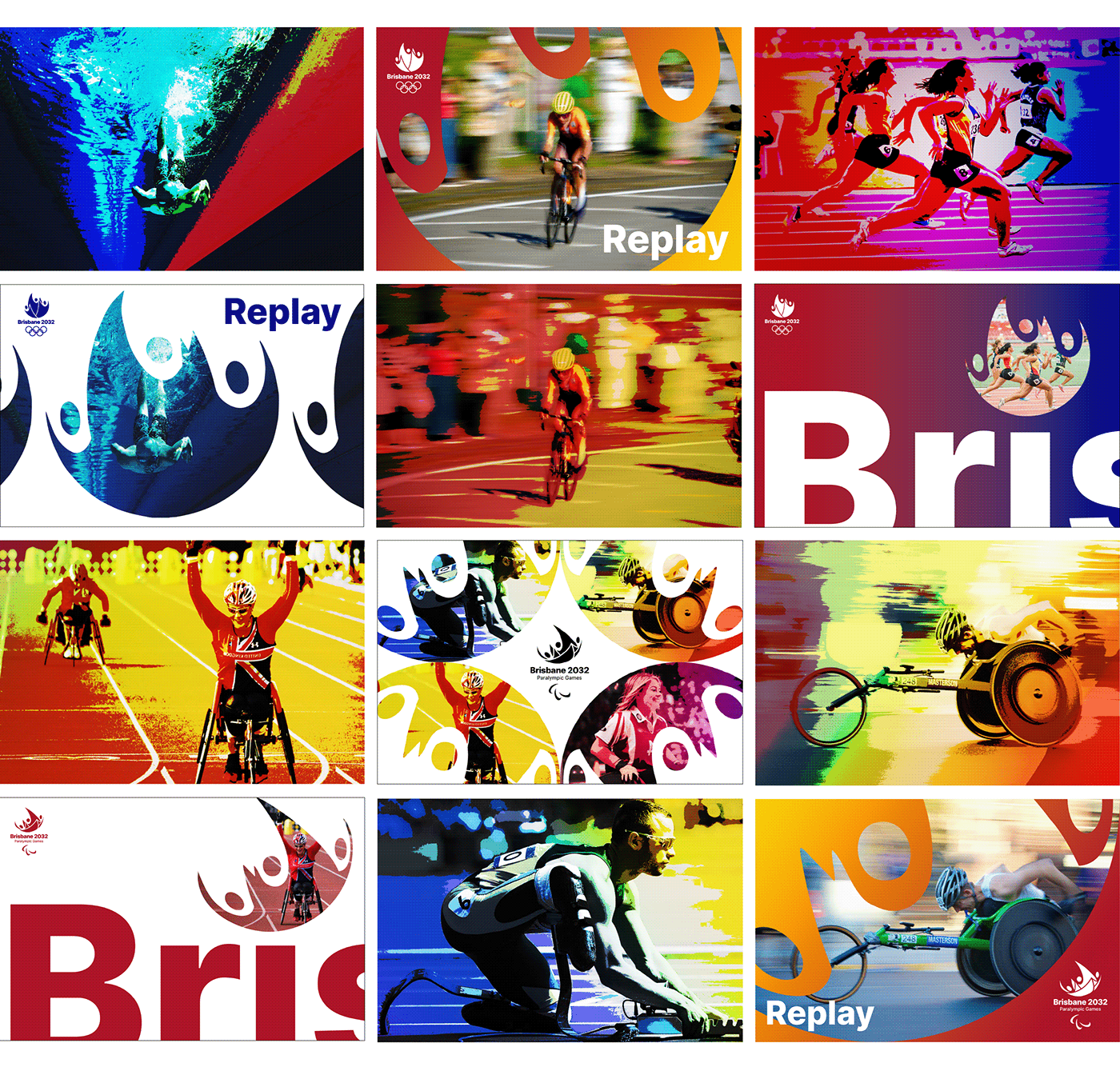 Olympics Brisbane Queensland Australia emblem brand identity Identity System Logo Design pictogram poster