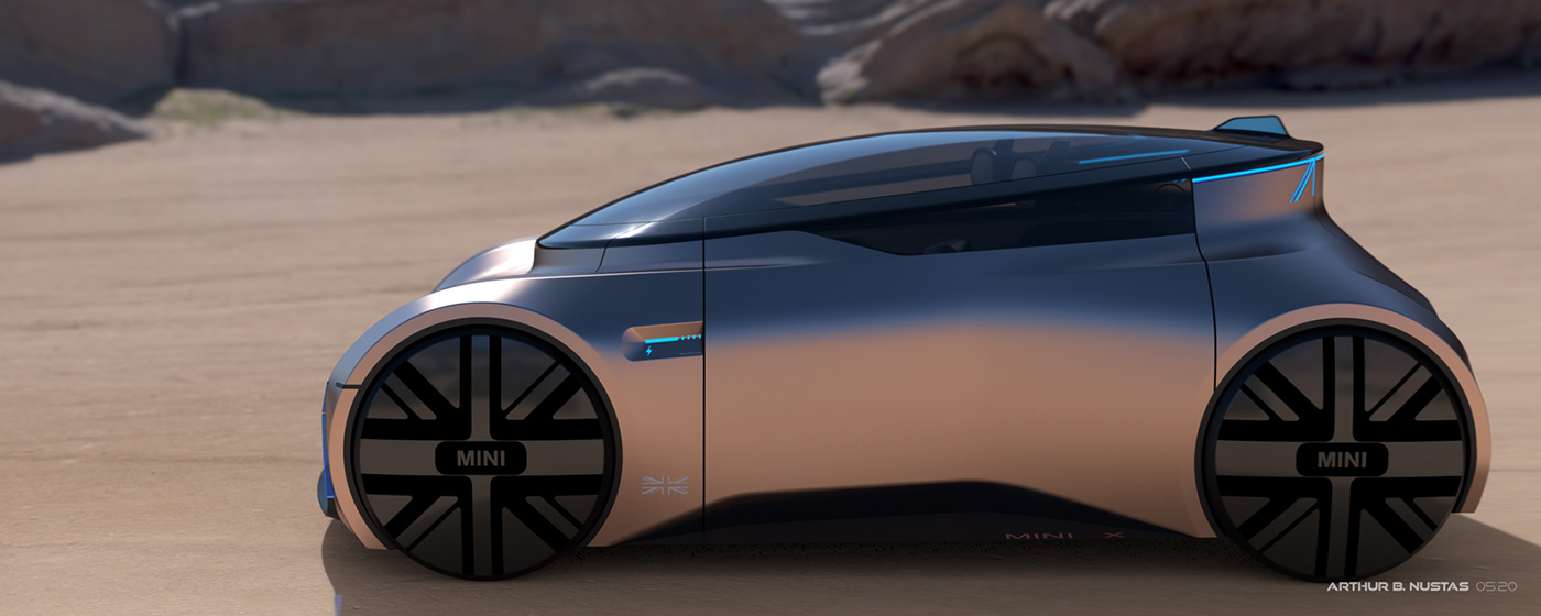 automotive   Autonomous car compact concept design exterior Interior MINI