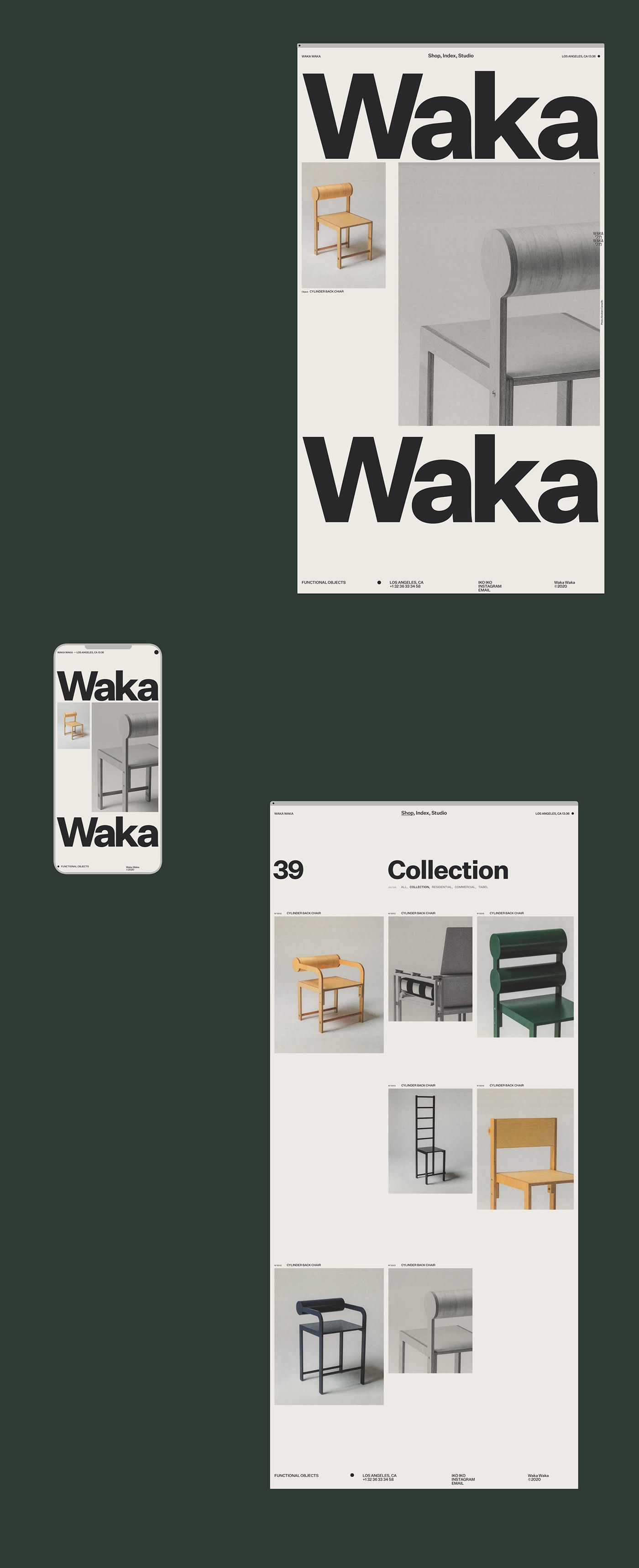 animation  branding  chair furniture modern product Waka Waka Website Ecommerce shop