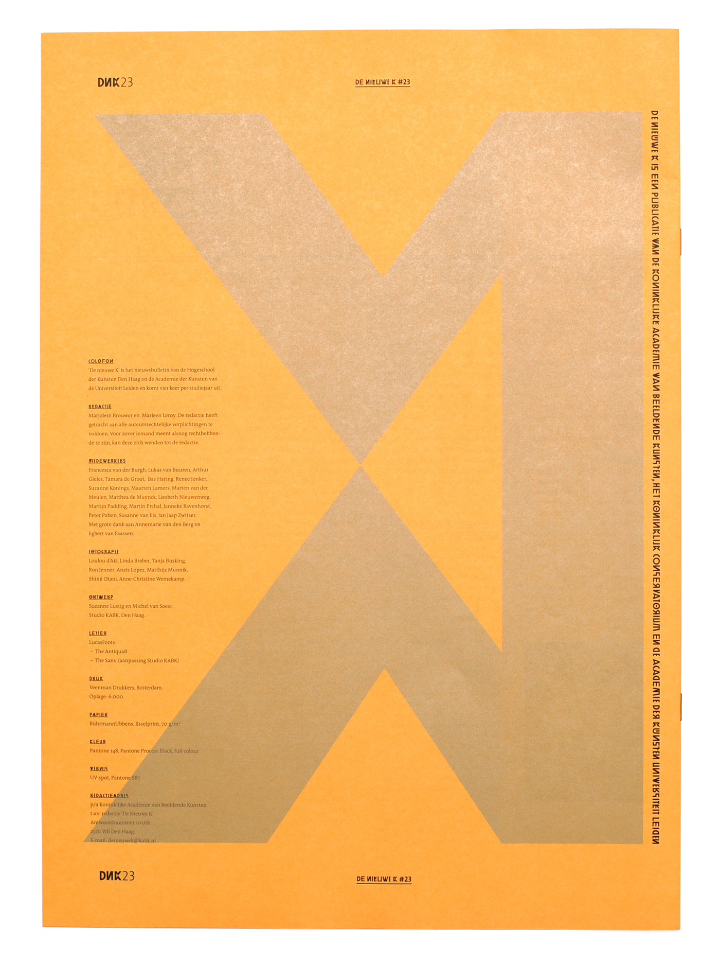 kabk royal academy art offset type design spot varnish pantone metallic paper