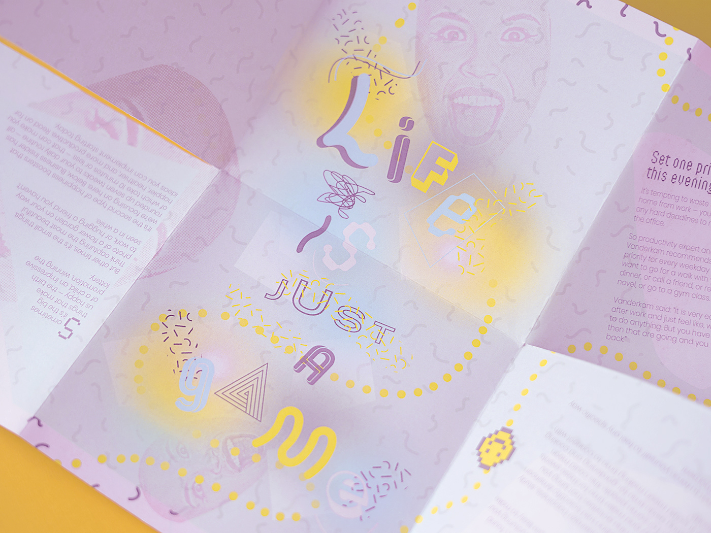 pastel colors pastel graphic design  brochure naive typography   game happiness