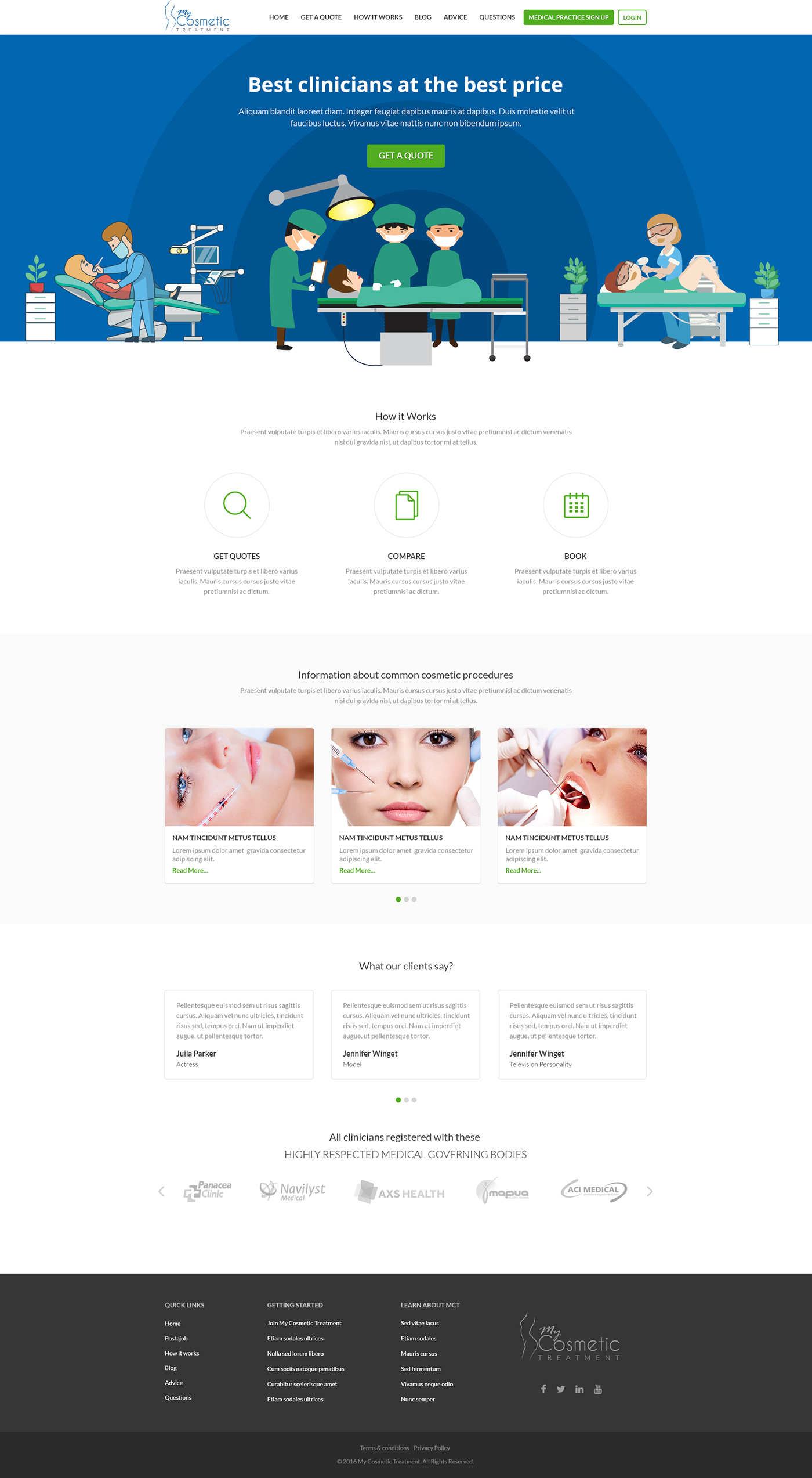 Web Design  cosmetic treatment cosmetic surgery