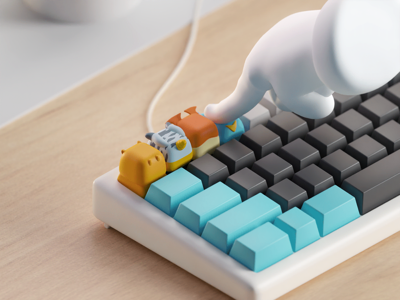 3D b3d blender cycles keyboard keycaps product Render