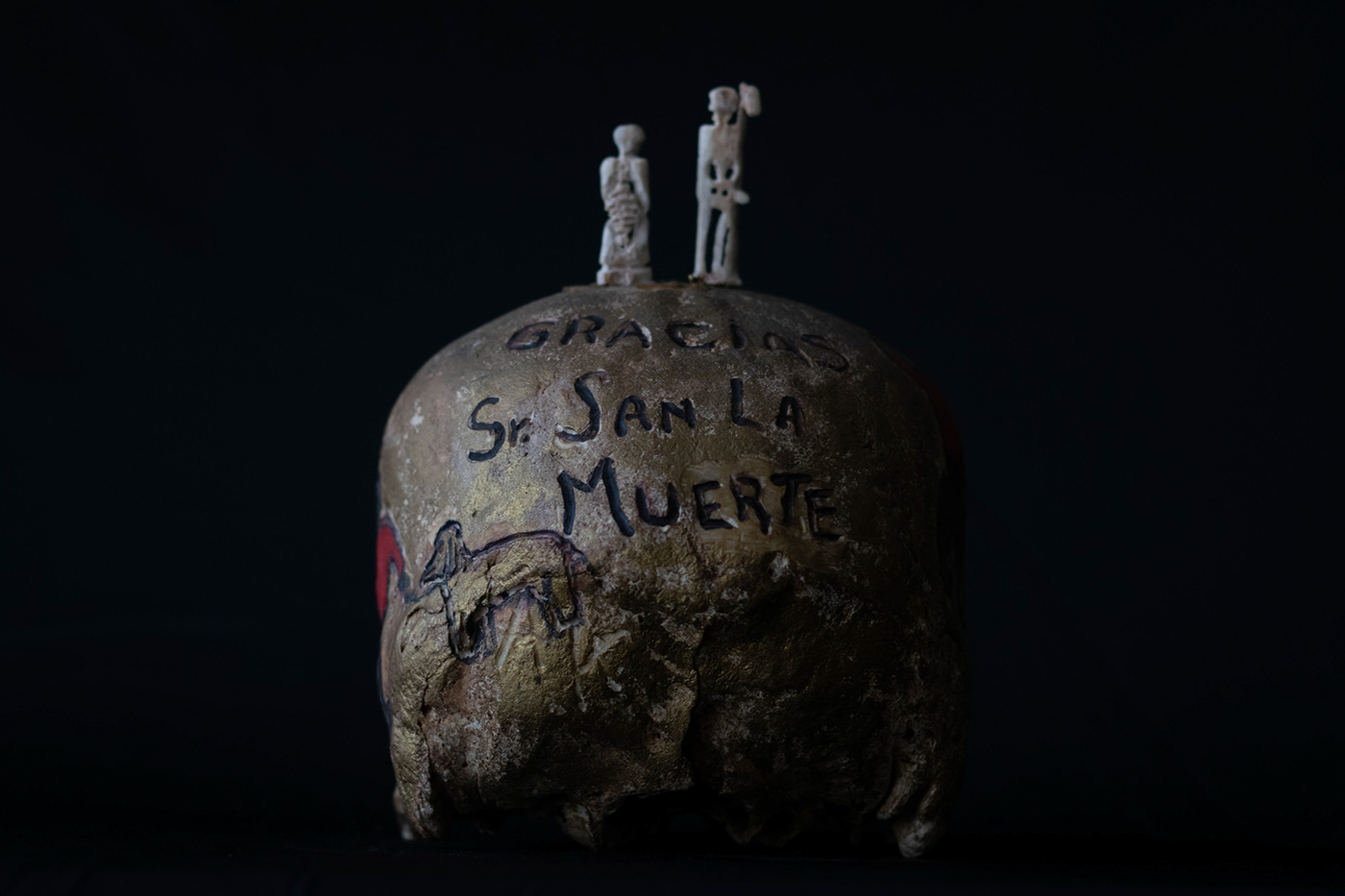 arte bones calavera culto Huesos rito sagrado San La Muerte skull textura